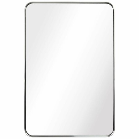 EMPIRE ART DIRECT Ultra Brushed Silver Stainless Steel rectangular Wall Mirror PSM-20702-2436